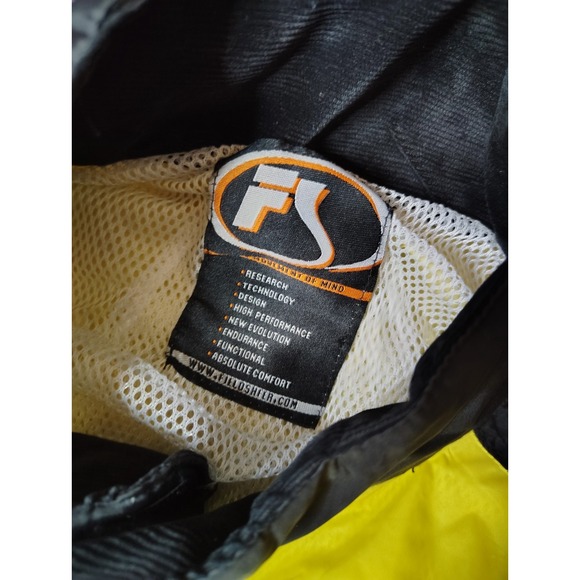 Vintage Y2K Fieldsheer Motorcycle Rain Jacket Men's Large Black Yellow Nylon‎ - Picture 3 of 8